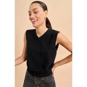 La Ligne Cashmere Liam Black Vest size S small